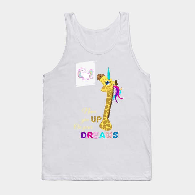 Unicorn - Never Give Up On Your Dreams Tank Top by GosiaOwczarz